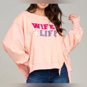 Peach 'Wife Life' Women's Top